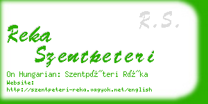 reka szentpeteri business card